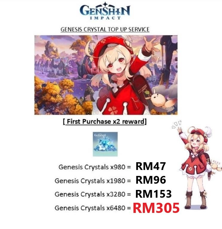 Genshin Impact Top Up Services Video Gaming Video Games On Carousell