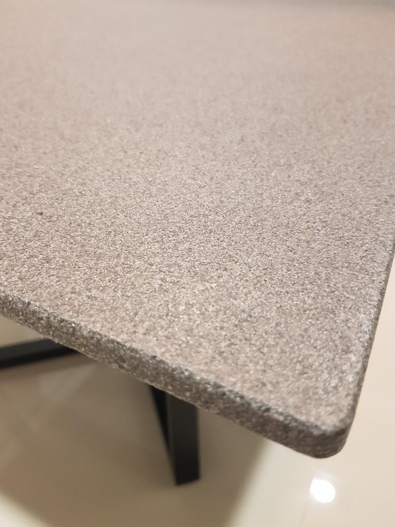 Glass Stone Dining Table, Home & Furniture, Others on Carousell