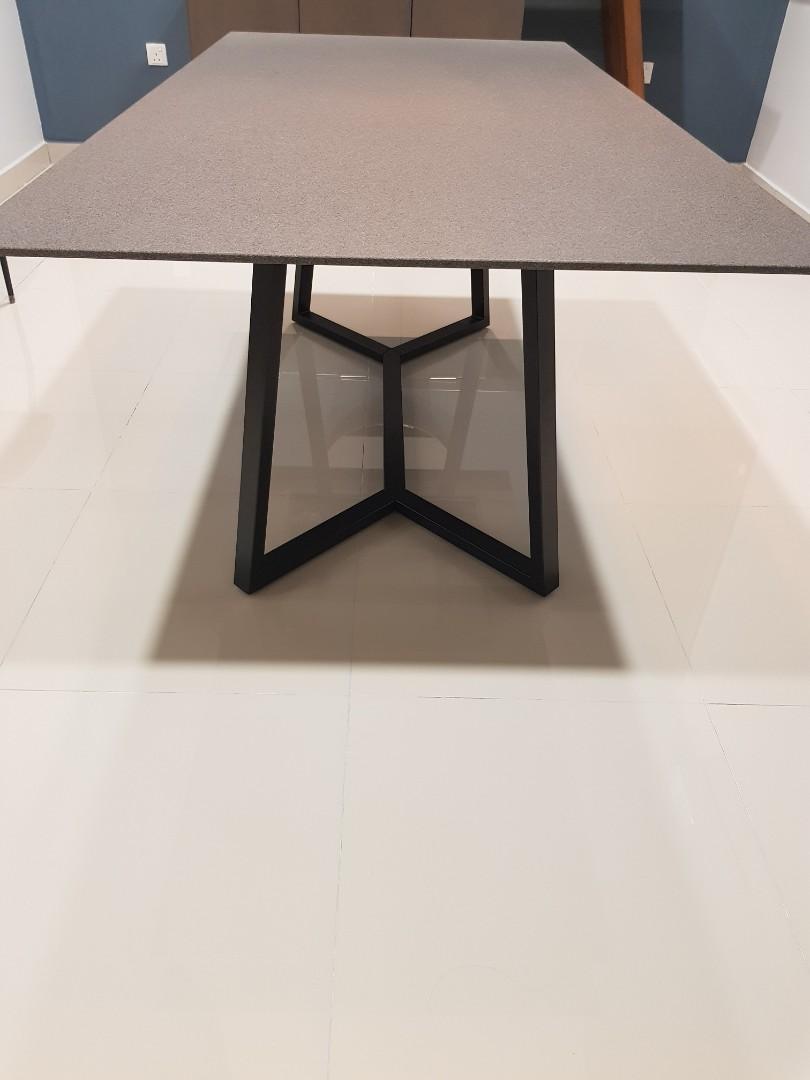 Glass Stone Dining Table, Home & Furniture, Others on Carousell