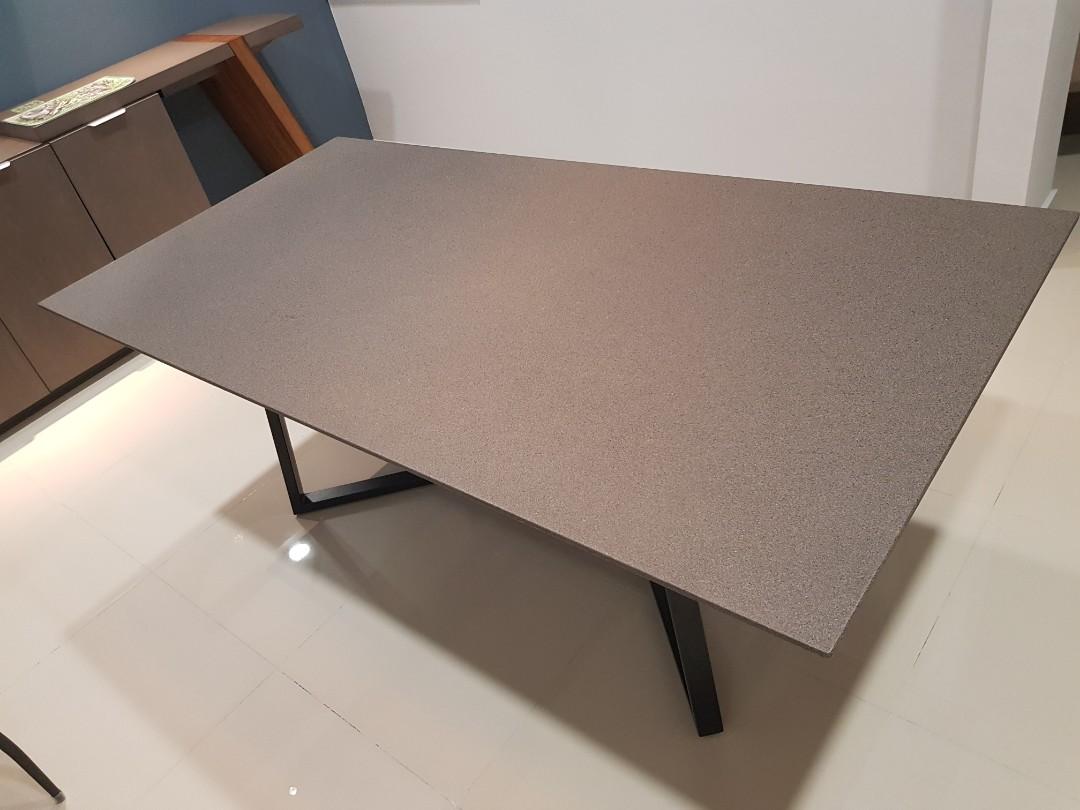 Glass Stone Dining Table, Home & Furniture, Others on Carousell