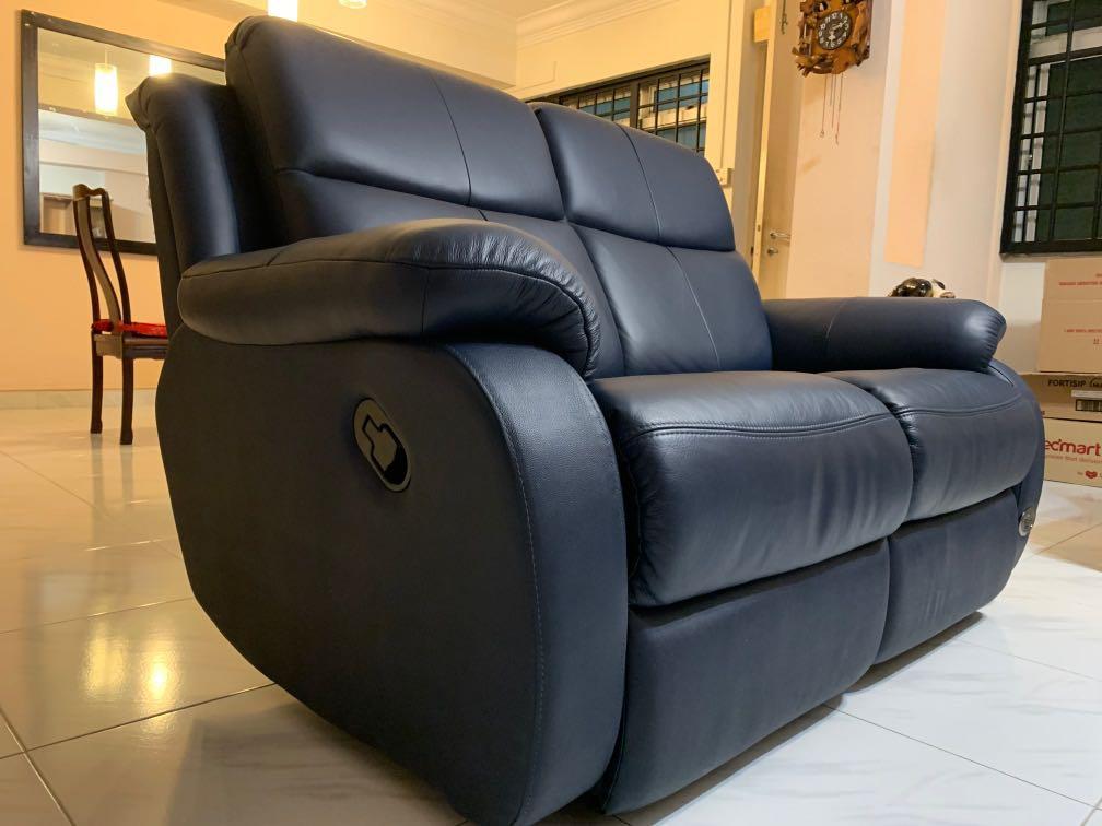 hecom 2 seater part leather recliner sofa furniture home living furniture sofas on carousell