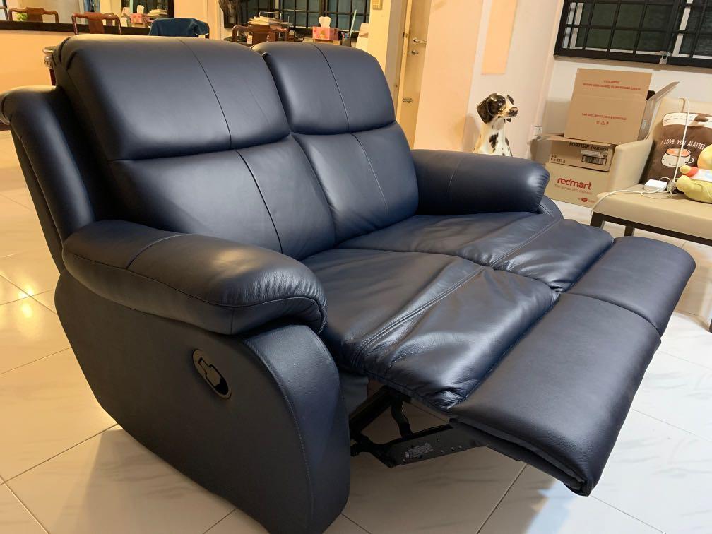 hecom 2 seater part leather recliner sofa furniture home living furniture sofas on carousell