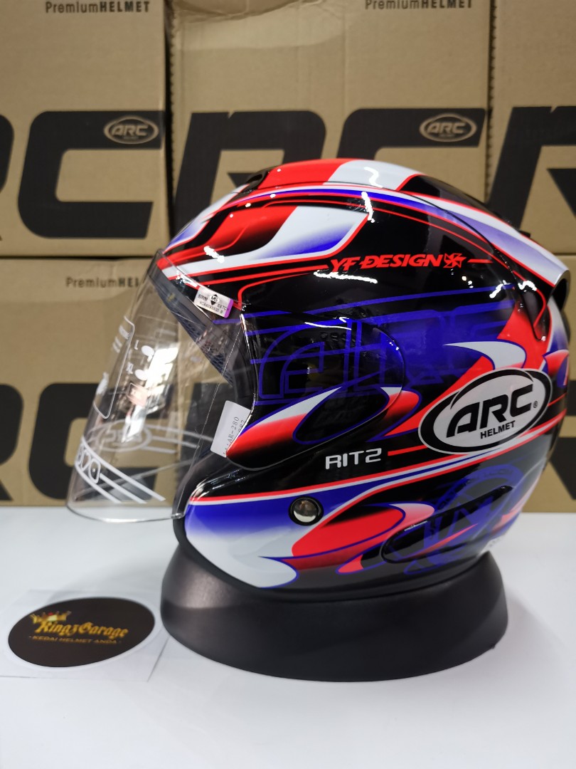 Helmet ARC Ritz YF Design Merah Red Auto Accessories on Carousell