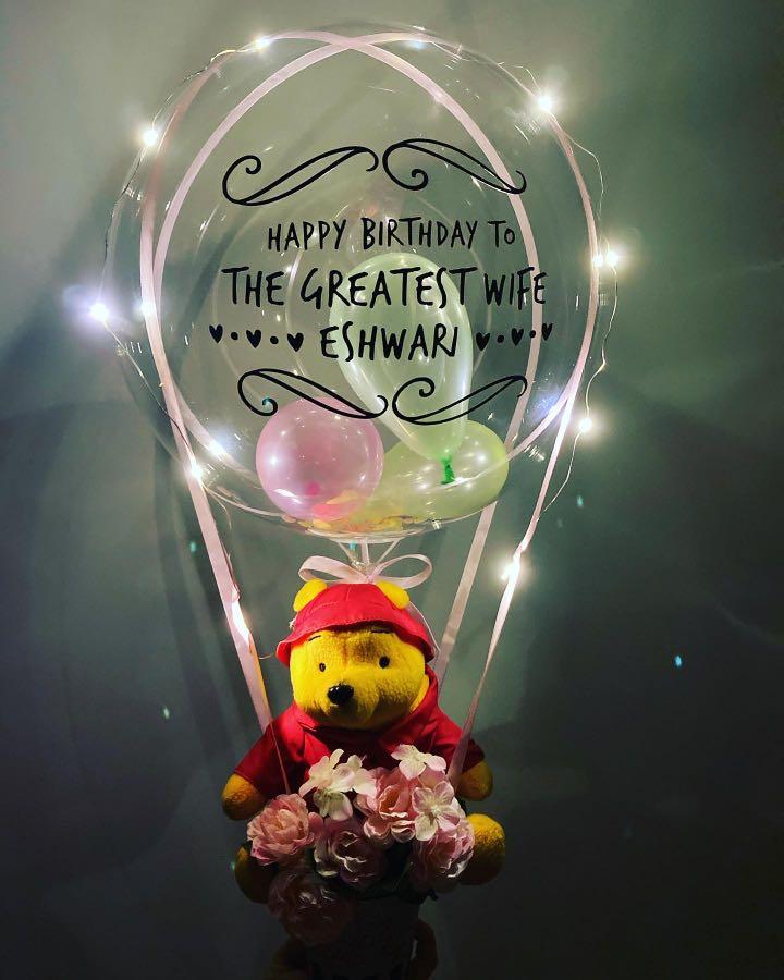 Hot Air balloon with led lights for birthday graduation congratulations best wishes thank you