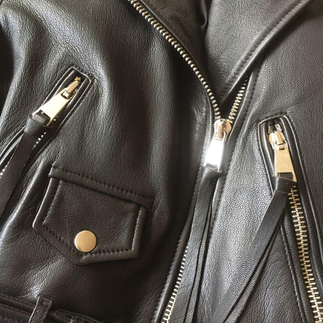 Lab London Goat Leather Motorcycle Biker Jacket Black Women s Fashion Coats Jackets and Outerwear on Carousell