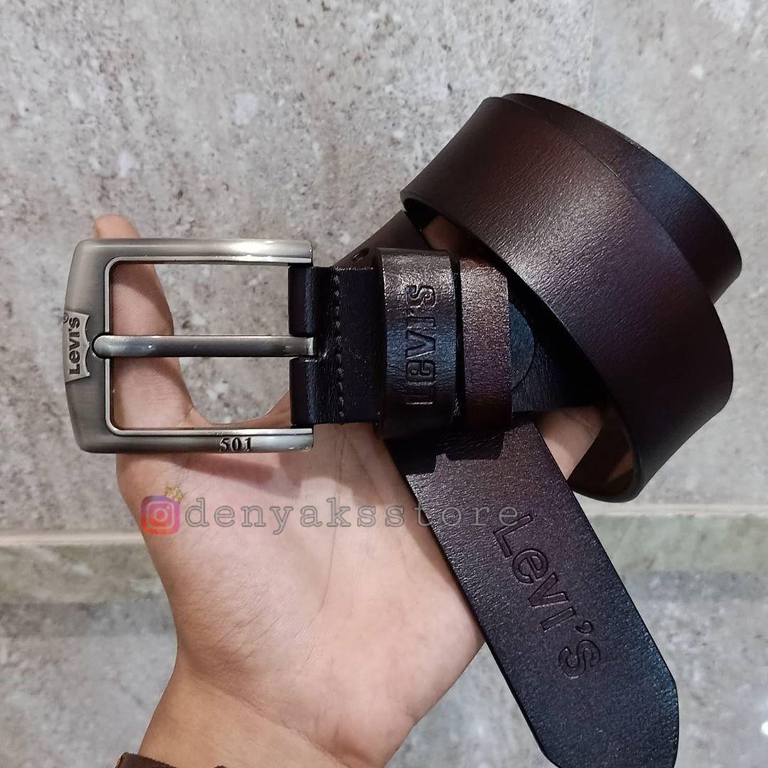 Levis Leather Belt, Fesyen Pria 