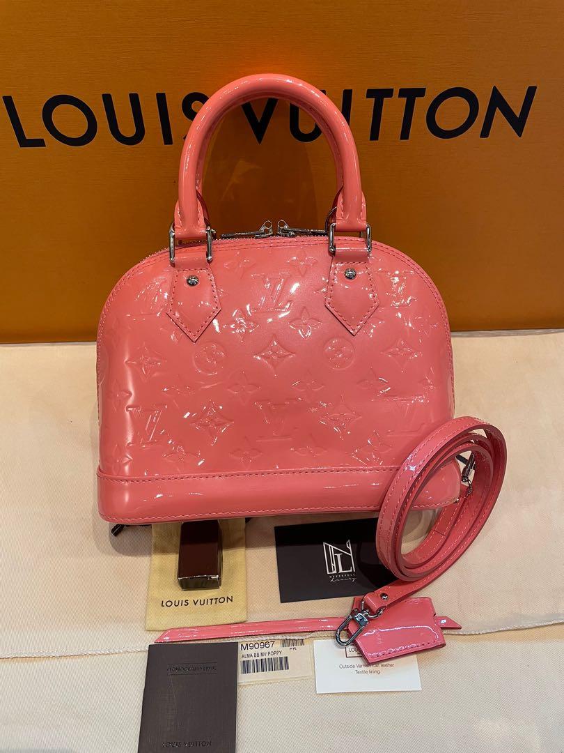 LOUIS VUITTON Vernis Leather Alma GM Pink Handbag