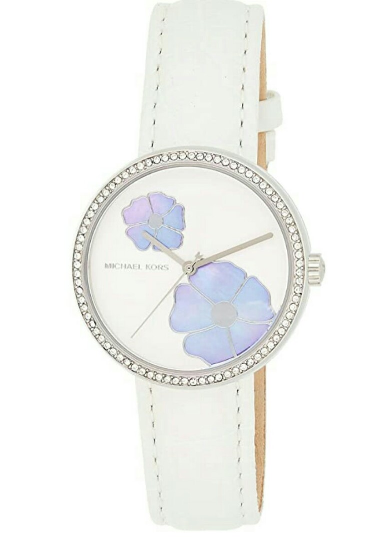 Authentic Michael Kors Women s Courtney Stainless Steel Analog Quartz Watch with Leather Calfskin Strap Women s Fashion Watches Accessories Watches on Carousell