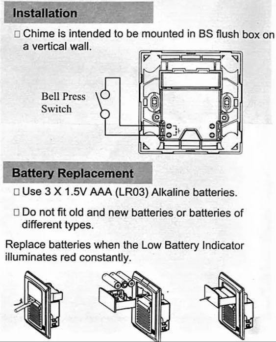 MK Door Bell Chime Melody BTO HDB Condo, Furniture & Home Living