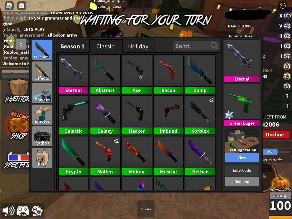 Abstract Knife, Trade Roblox Murder Mystery 2 (MM2) Items