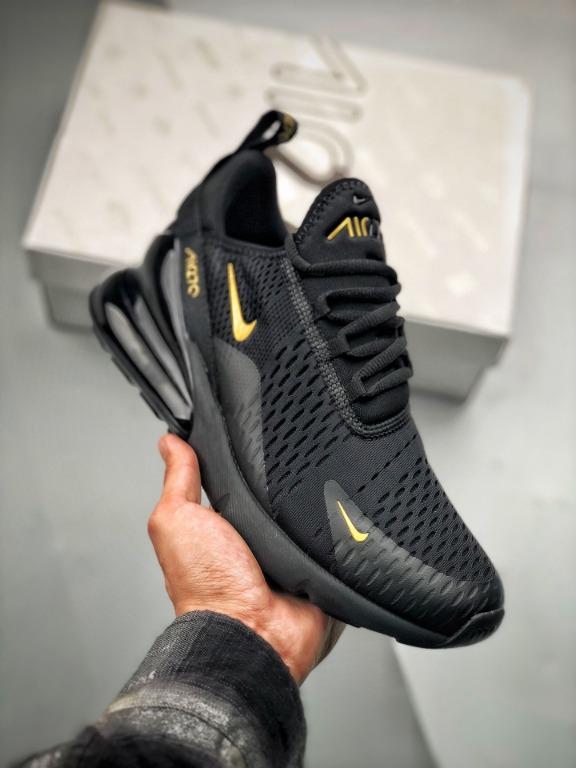 nike 270 react black gold