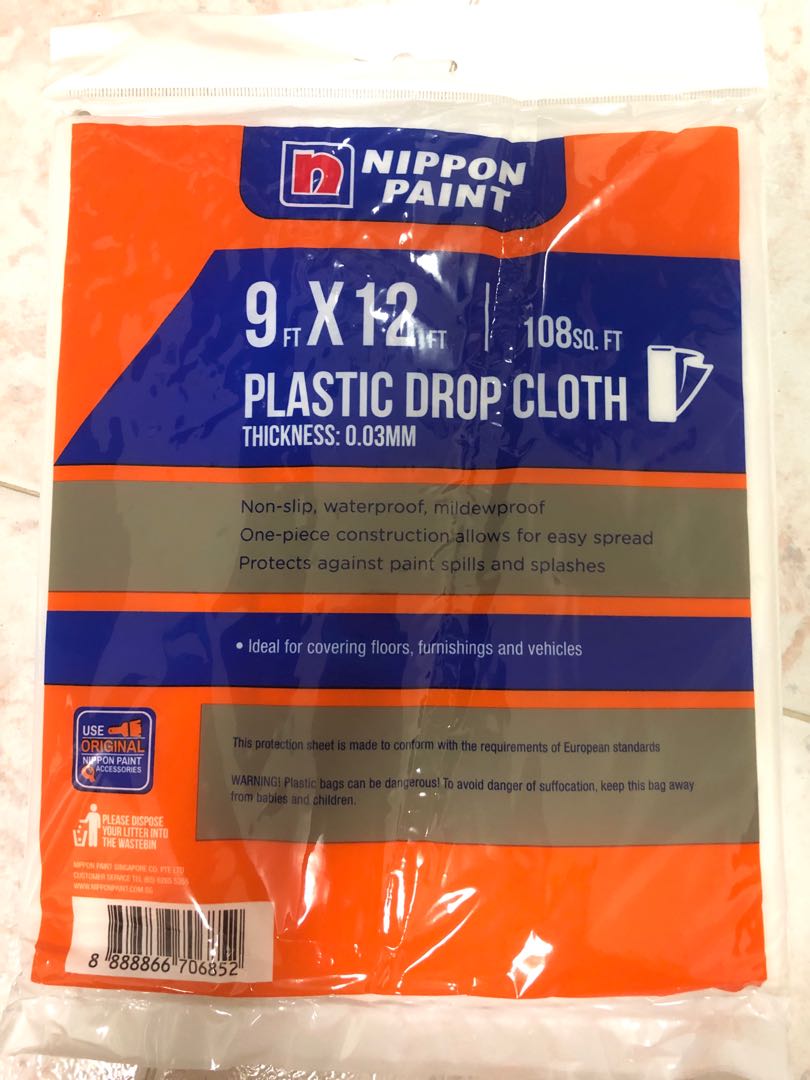 Nippon Paint Plastic Drop Cloth (Paint Plastic bag) 9ft x 12ft