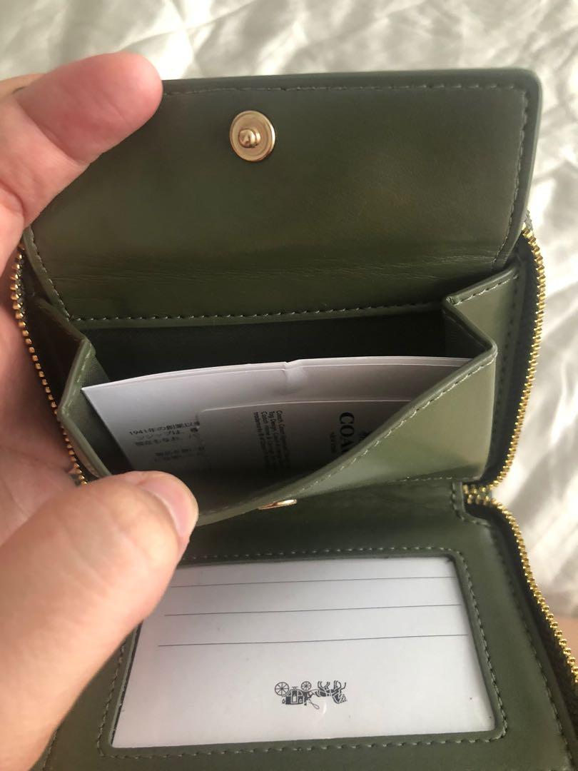 Olive green sales coach wallet