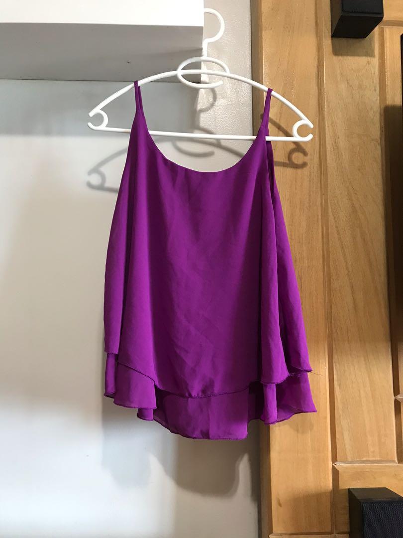 purple flowy top