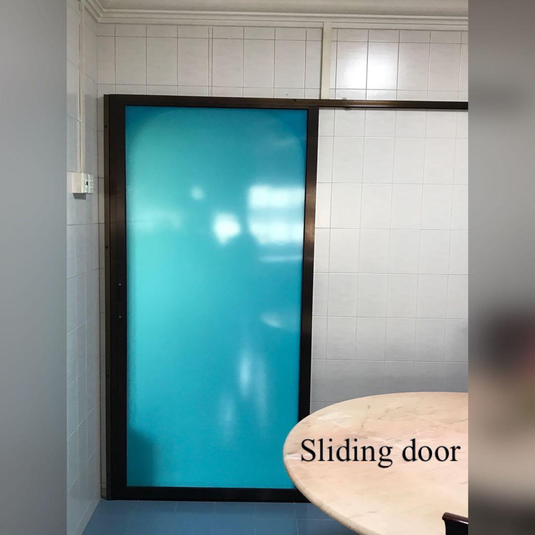 Rubbish chute. Toilet door. Aluminium bifold door. SK door. Slide and