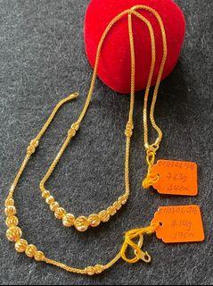SET GELANG + RANTAI EMAS 916 ORIGINAL