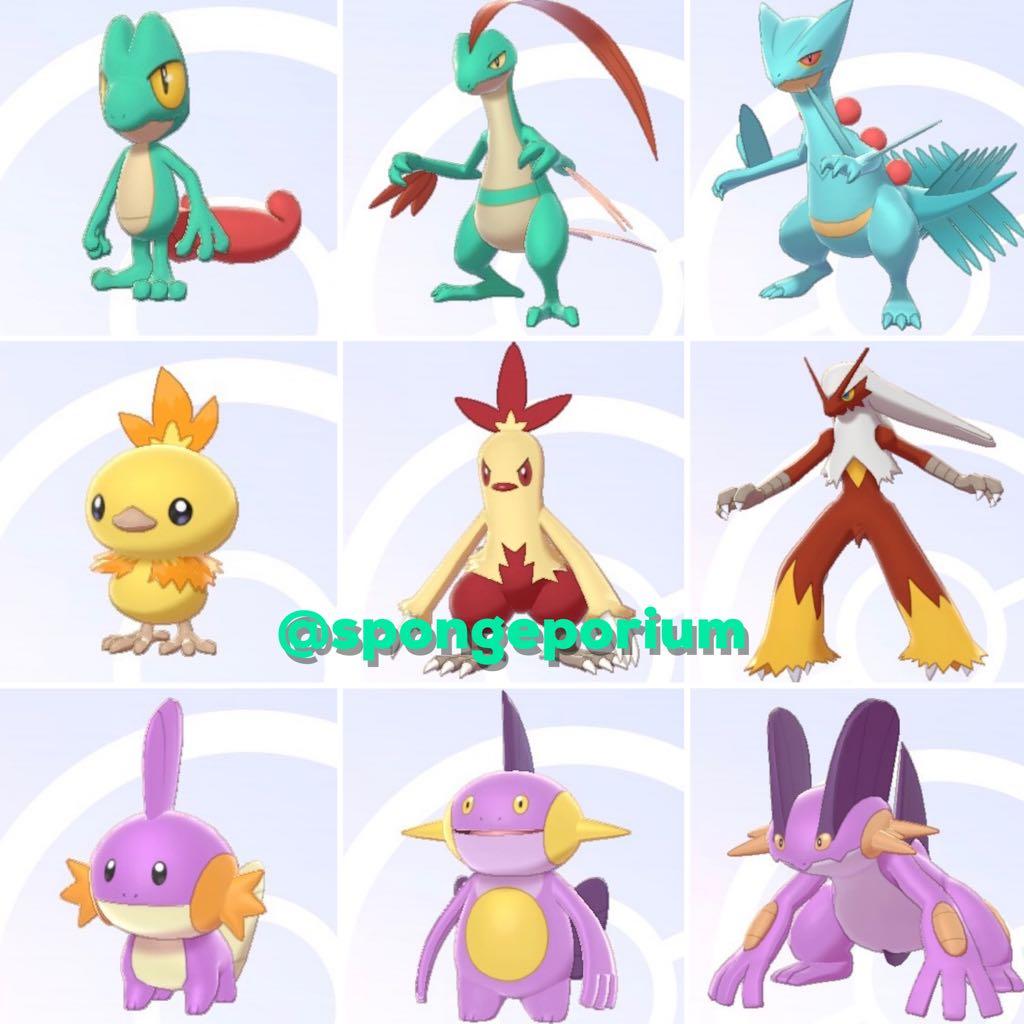 Shiny Hoenn Starters Pokemon Sword Shield Toys Games Video Gaming In Game Products On Carousell