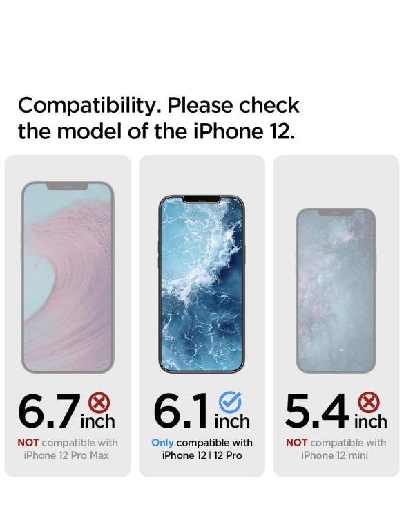 Spigen iPhone 12 pro screen protector 1 pack, Mobile Phones & Gadgets
