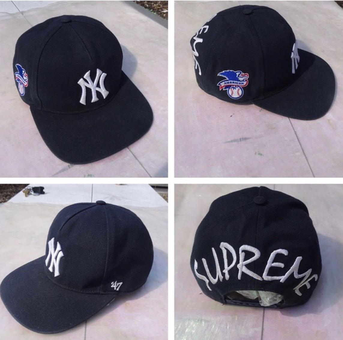 Supreme Yankees 5 Panel Hat Navy, Men's Fashion, Watches