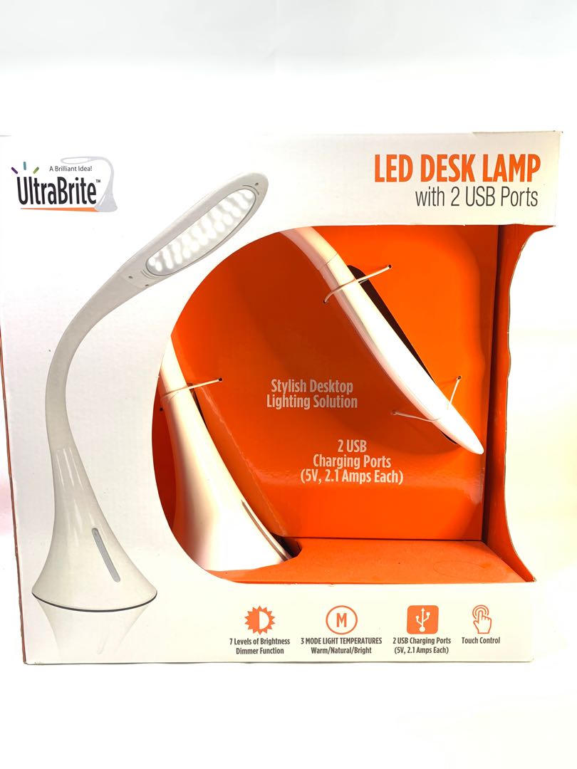 Ultrabrite led desk lamp 2025 with 2 usb ports