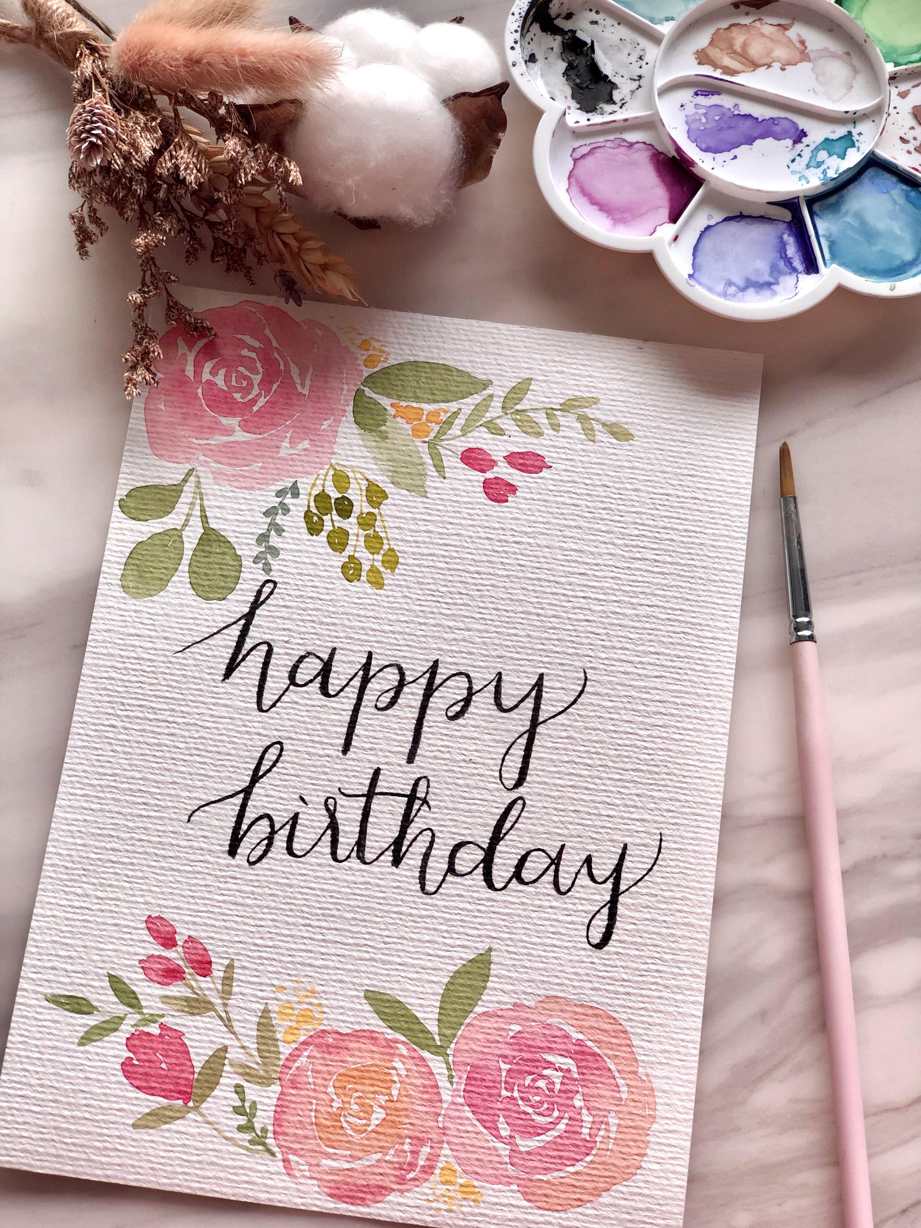 Birthday shop card calligraphy