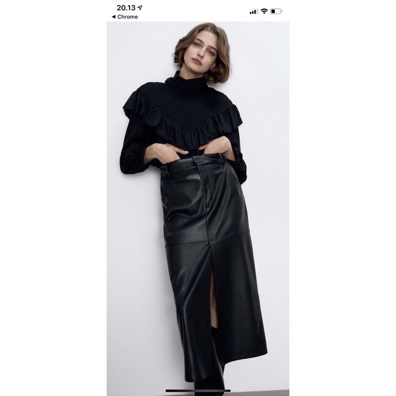 Zara - Lizzy Midi Skirt (Leather) , Fesyen Wanita, Pakaian Wanita, Bawahan di Carousell