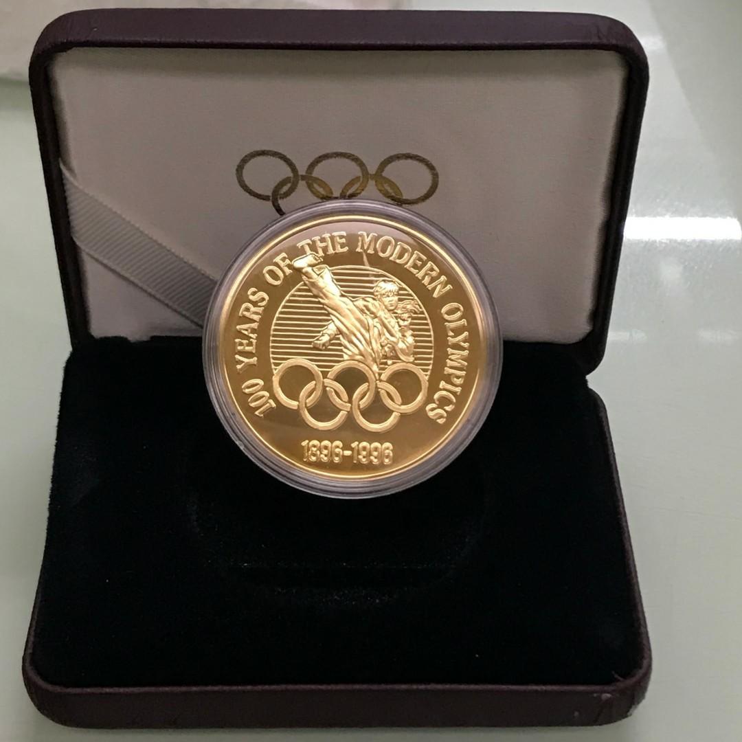 1896~1996百年奧運紀念金銀幣共2組1套~只剩單枚盒裝紀念幣 照片瀏覽 5
