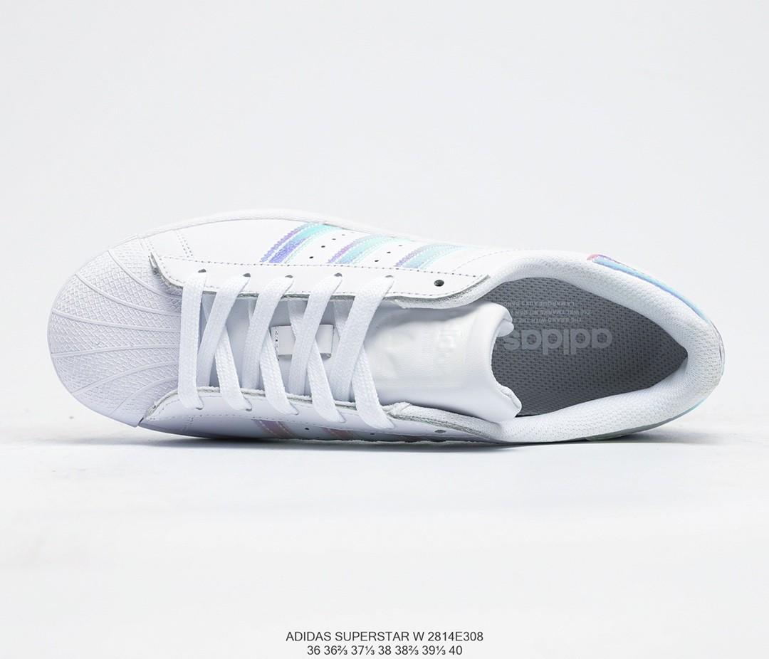 white and rainbow adidas