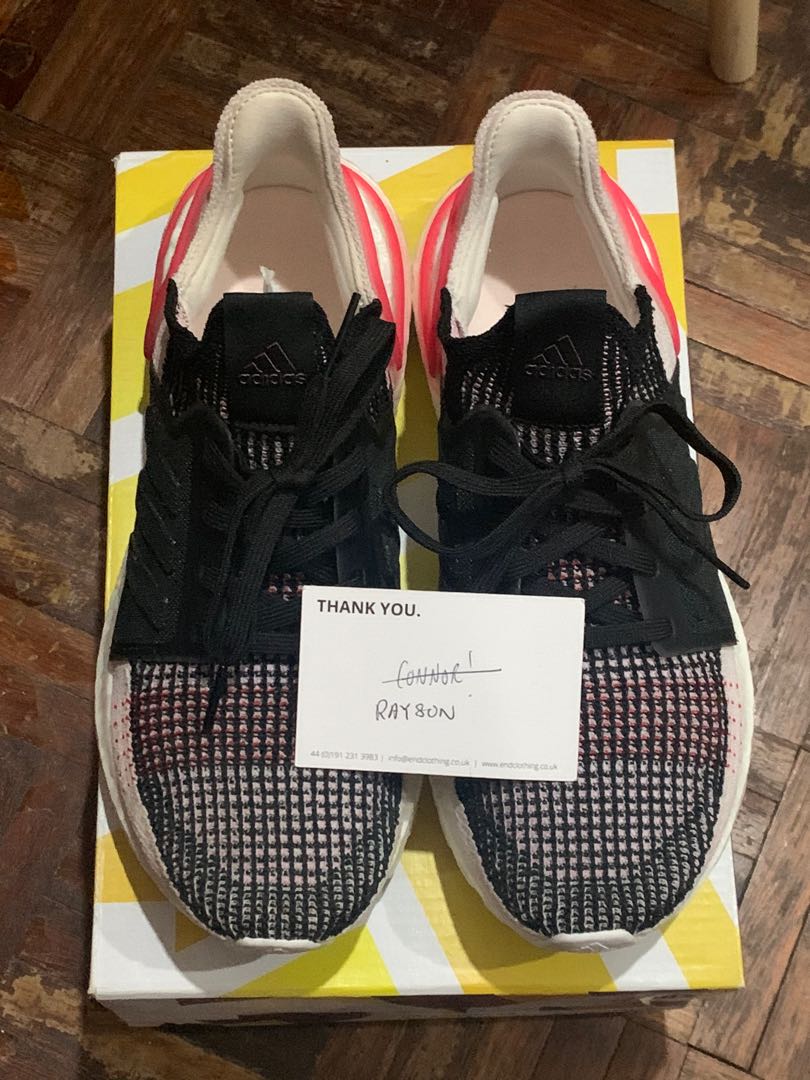 adidas ultra boost 19 cloud white  chalk white  active red