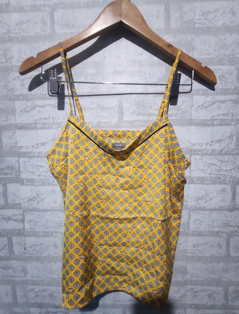 yellow silk cami top