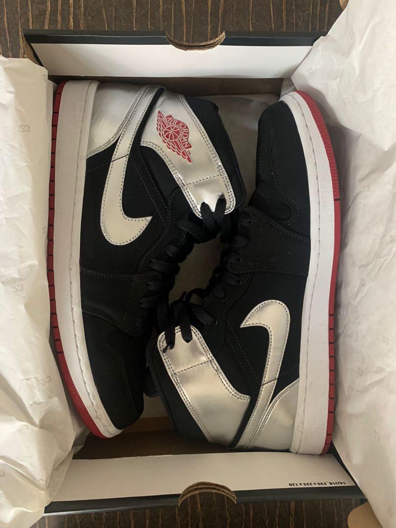 Red and silver best sale jordan 1