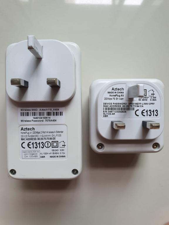 Aztech HOMEPLUG AV 200MBPS + HOMEPLUG AV MINI 200MBPS, Computers & Tech ...