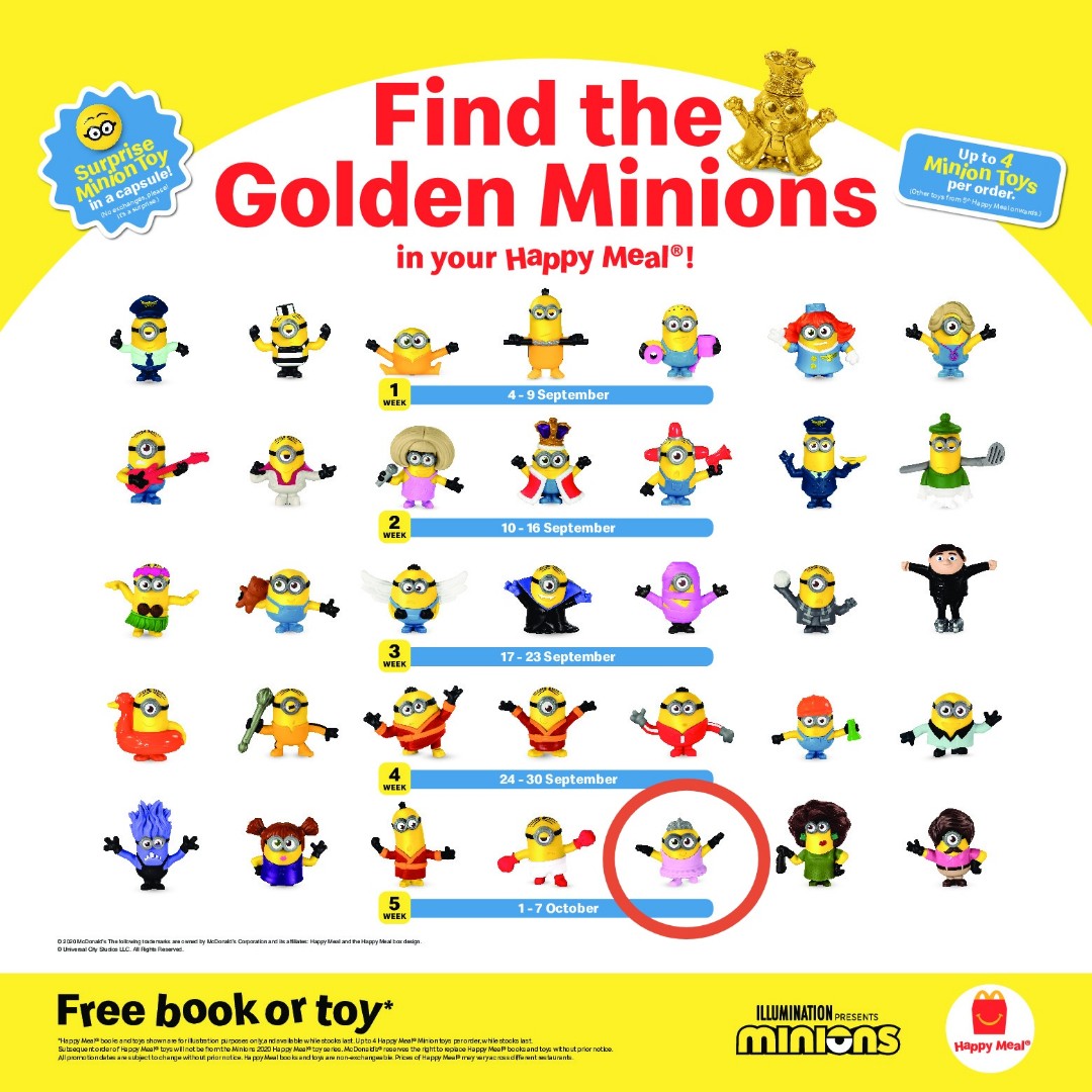Mcd gold minion clearance