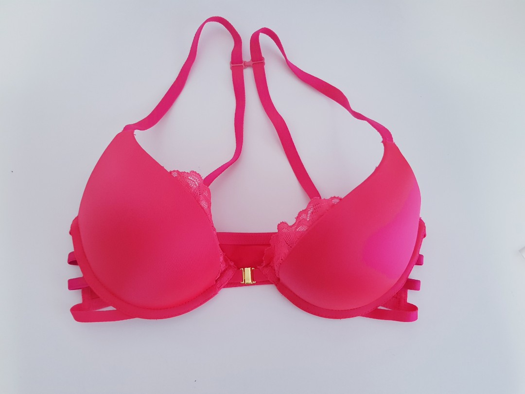 Ultimates Front Closure Sexy Bra 34B Red Solid Push Up Bra Womens Lingerie  75B 