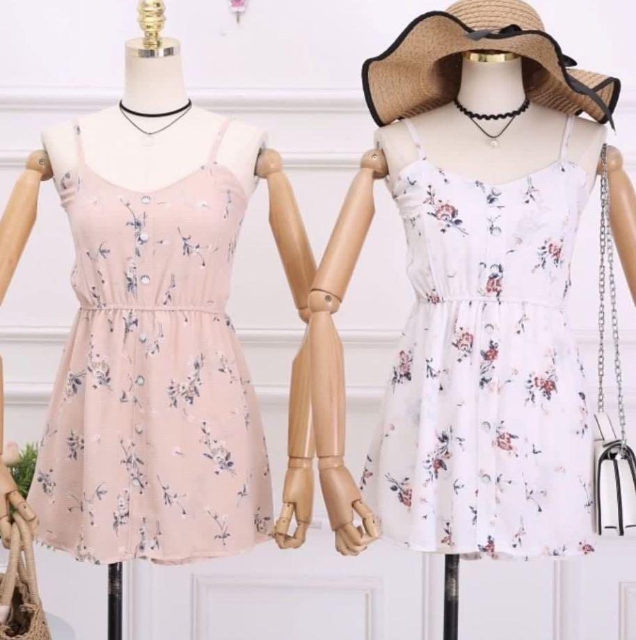 pink floral romper dress