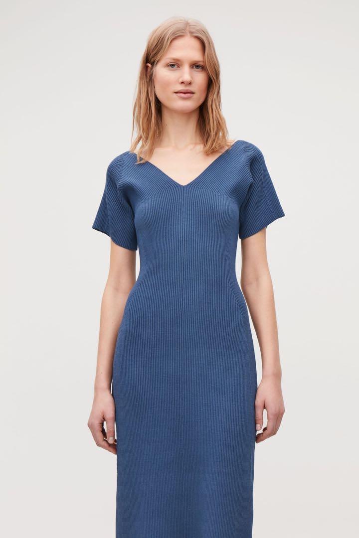 Cos ribbed cotton dress clearance