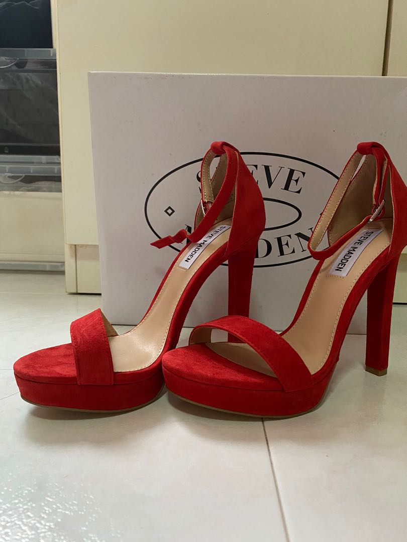 Red and black sales steve madden heels