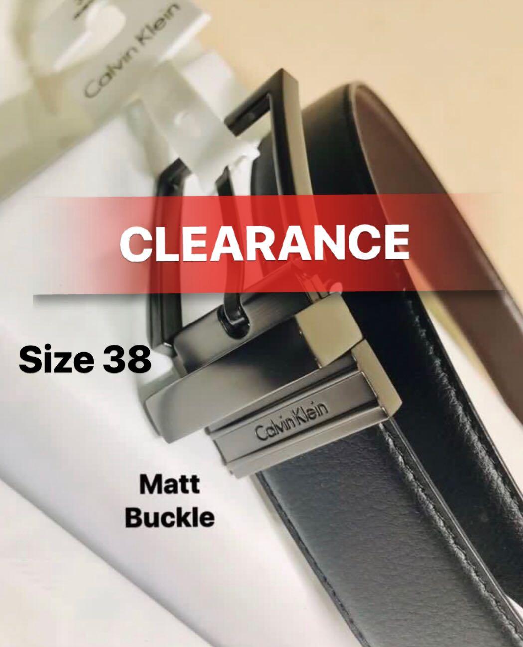 Calvin Klein. CK. Belt. Men. Leather. Genuine Leather. Reversible. BLACK BROWN. Size 38. MATT BUCKLE. Authentic. Original
