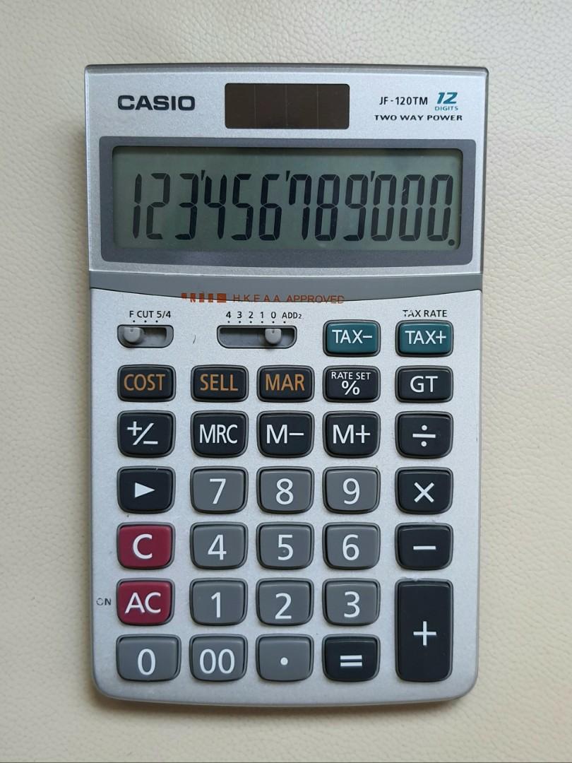 Casio計算機計數機Calculator JF-120TM JF 120 MS 會計計數機會考計數機文憑計數機太陽能充電, 興趣及遊戲,  手作＆自家設計, 文具- Carousell