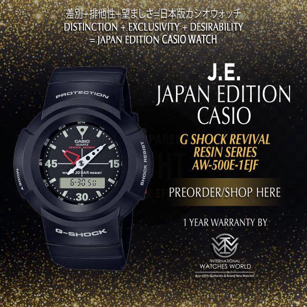 CASIO JAPAN EDITION G SHOCK REVIVAL ORIGIN COLOR AW-500E-1EJF, Mobile  Phones  Gadgets, Wearables  Smart Watches on Carousell
