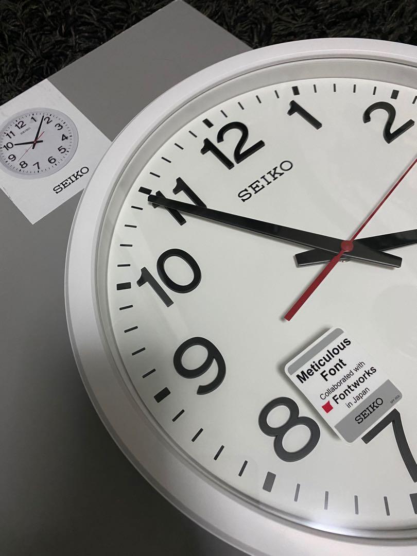 Classy Seiko Wall Clock Meticulous Font Collaborated with Fontworks in Japan,  Furniture & Home Living, Home Decor, Other Home Decor on Carousell