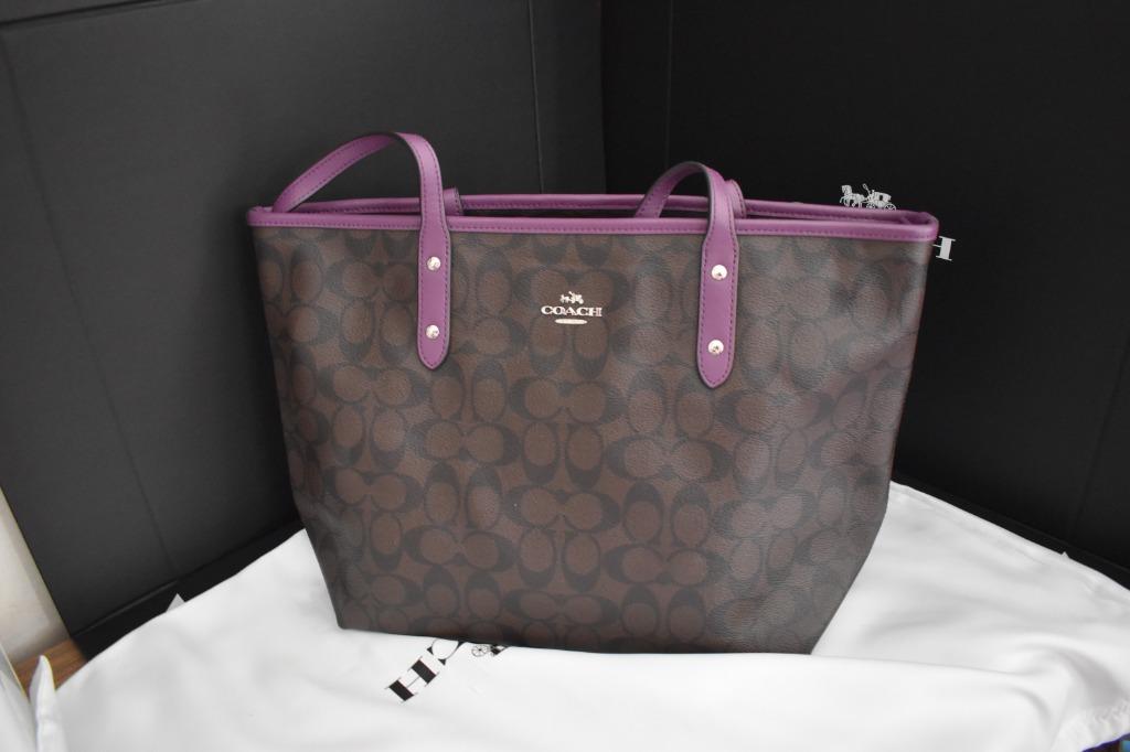 Coach city hotsell zip tote purple