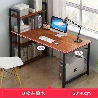 Computer desk with 4 layers shelf
