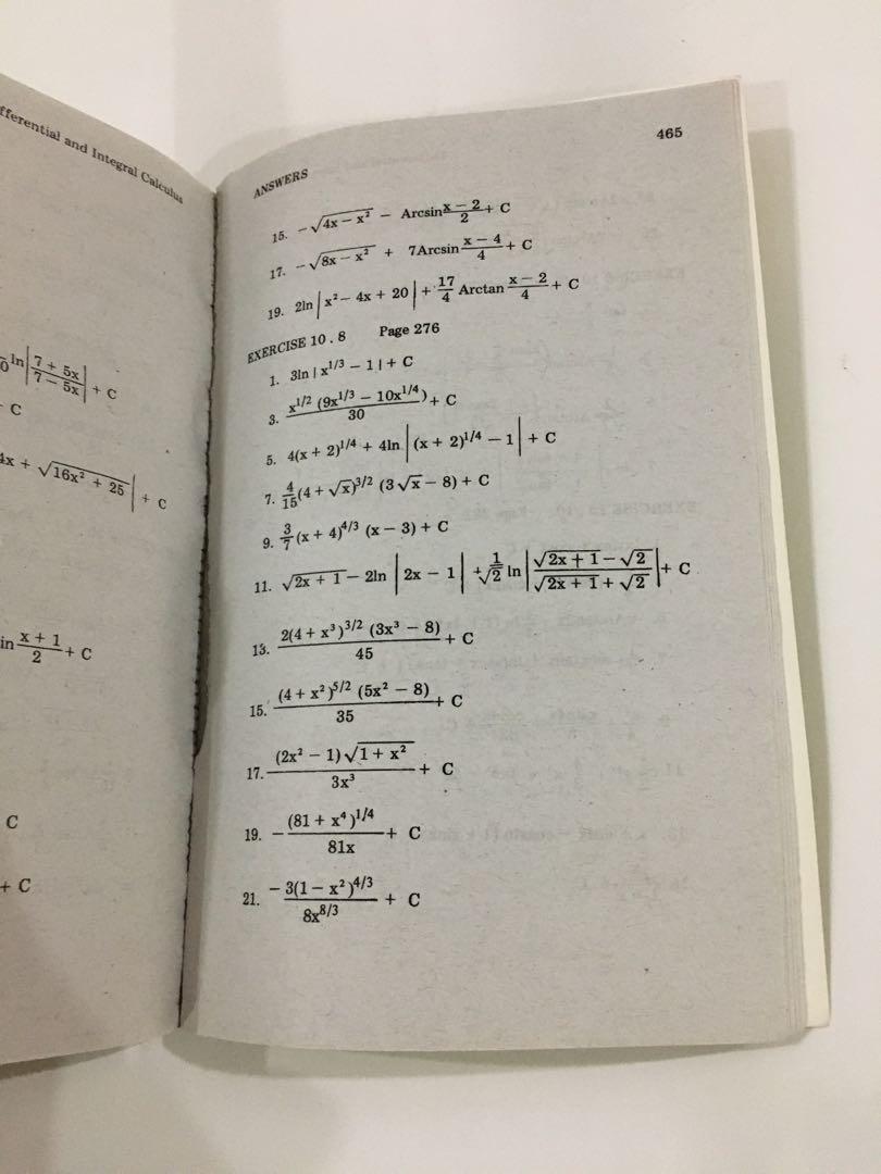 Differential & Integral Calculus by Feliciano and Uy, Hobbies & Toys ...