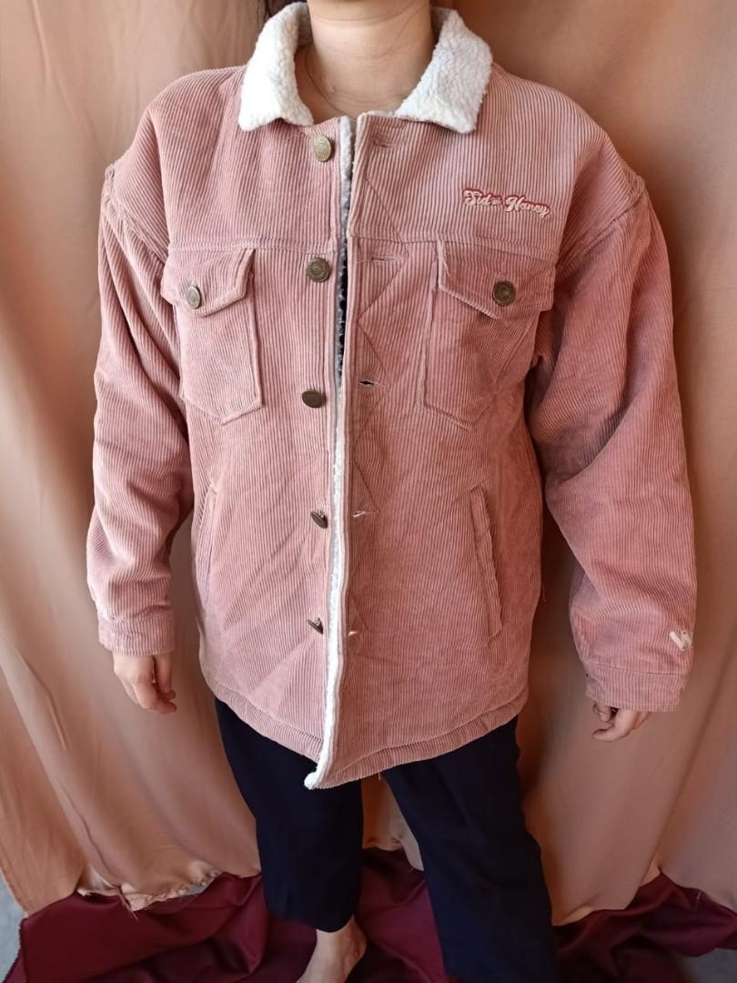 Pink corduroy sherpa best sale jacket