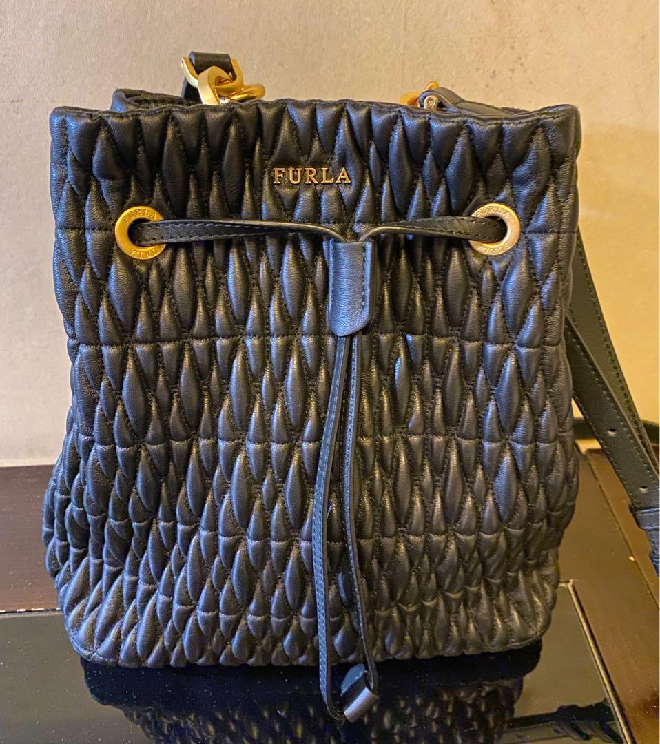 Furla Stacy Cometa bucket bag black Carousell