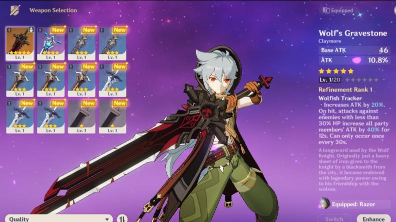 Genshin Impact 5 Star Weapon Account With Razor As Main Dps Toys Games Video Gaming Others On Carousell