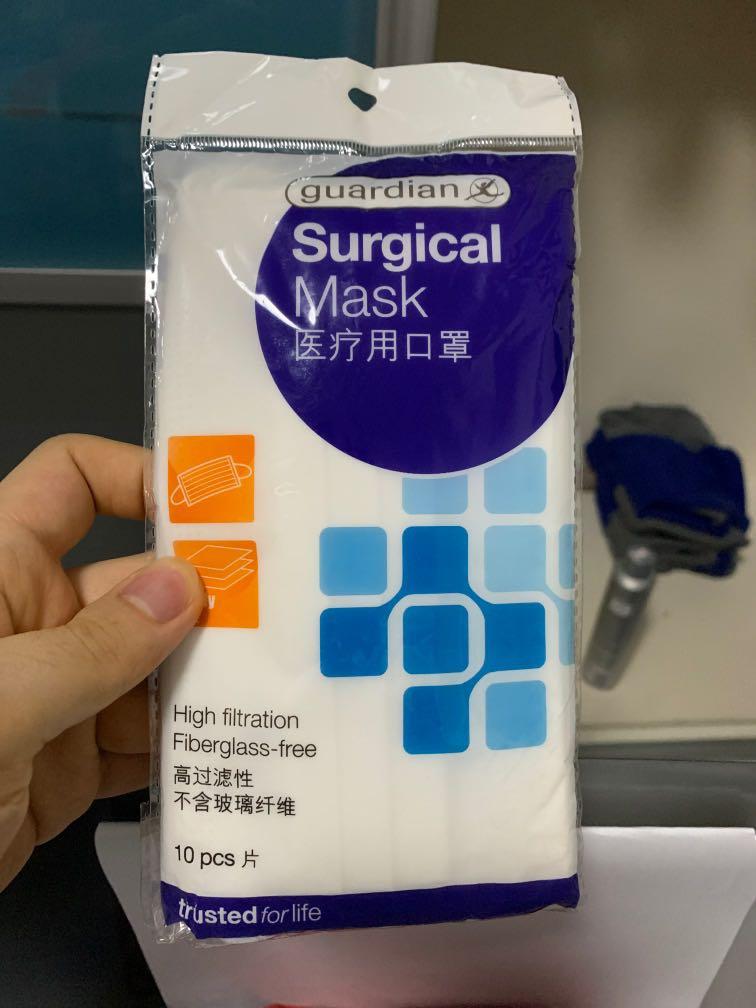 Guardian Surgical Mask 10 pcs, Health & Nutrition, Face Masks & Face