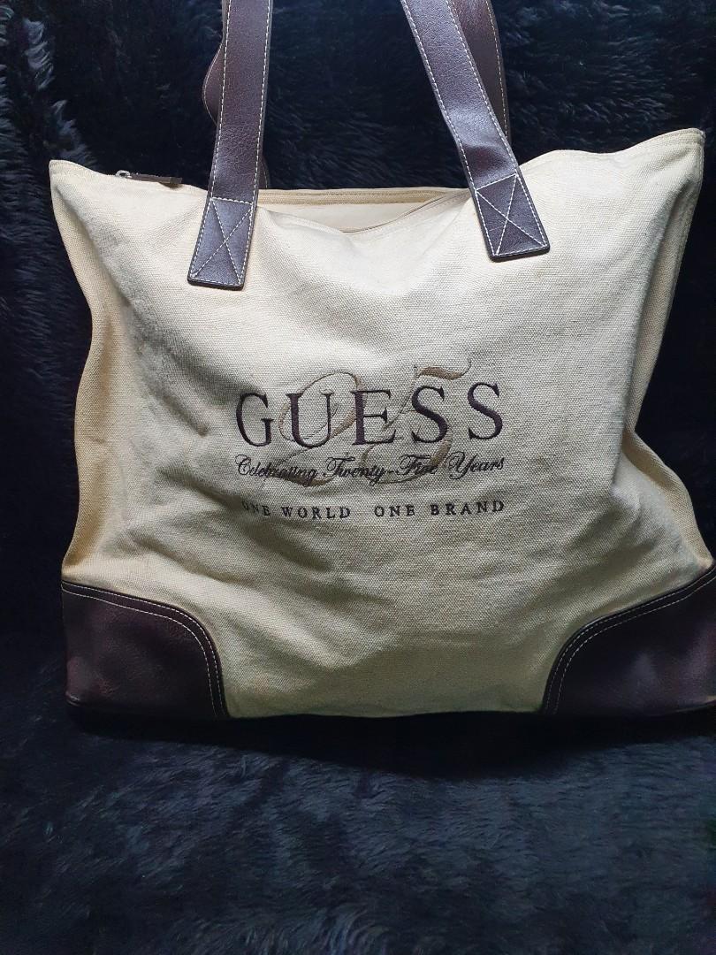 guess canvas tote