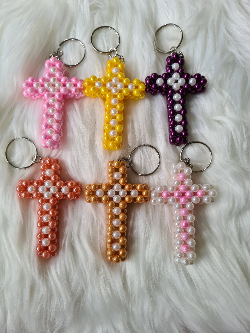Cross Keychain, Paper Bead